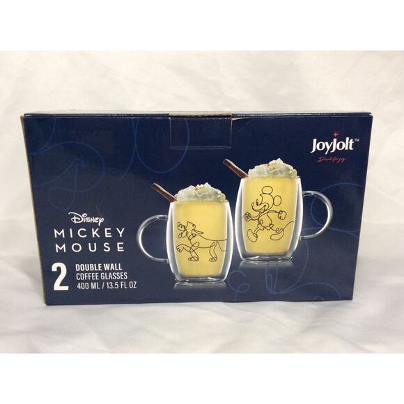 Disney Mickey Mouse Joyjolt Double Wall Espresso Coffee Glasses 400 mL/ 13.5 Oz. - Picture 8 of 8